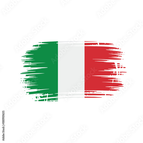 Brushstroke depiction of the italian flag with vibrant colors and texture