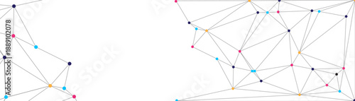 Abstract network connection of data nodes forming a modern technological background Vector