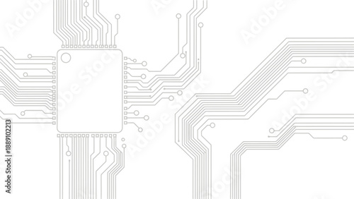 Digital Pathways: The intricate lines of a technological circuit board trace a complex journey of data and information. Representing the essence of digital interconnectivity and modern computing.