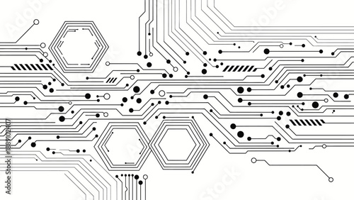 Digital Pathways: Circuit board design showcases the complex architecture of modern technology, the intricate network of electronic components, and the flow of information