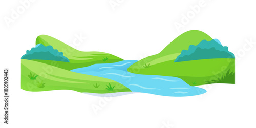 Serene mountain river landscape