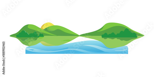 Lush green leaves over water