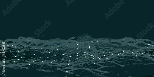 Abstract representation of a network or city lights against a dark background