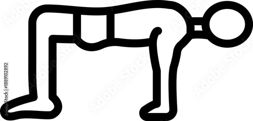 Upward Table Yoga Pose line icon, Table top Yoga Position Icon, Ardha Purvottanasana Pose