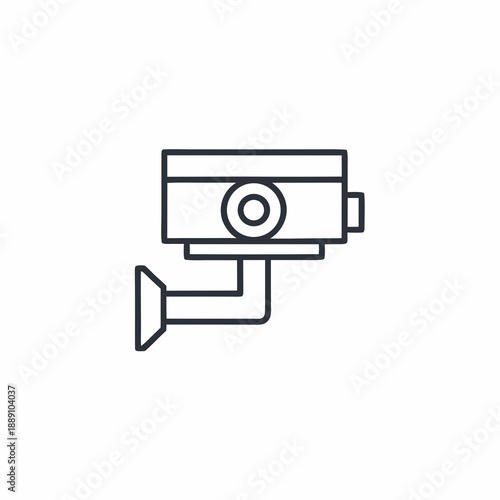 Simple line art illustration of a security camera on a white background
