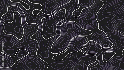 Modern abstract topographic pattern with wavy lines