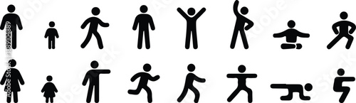 exercise black icons set vector illustration design sport logo