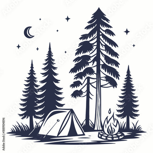 Serene camping under the stars