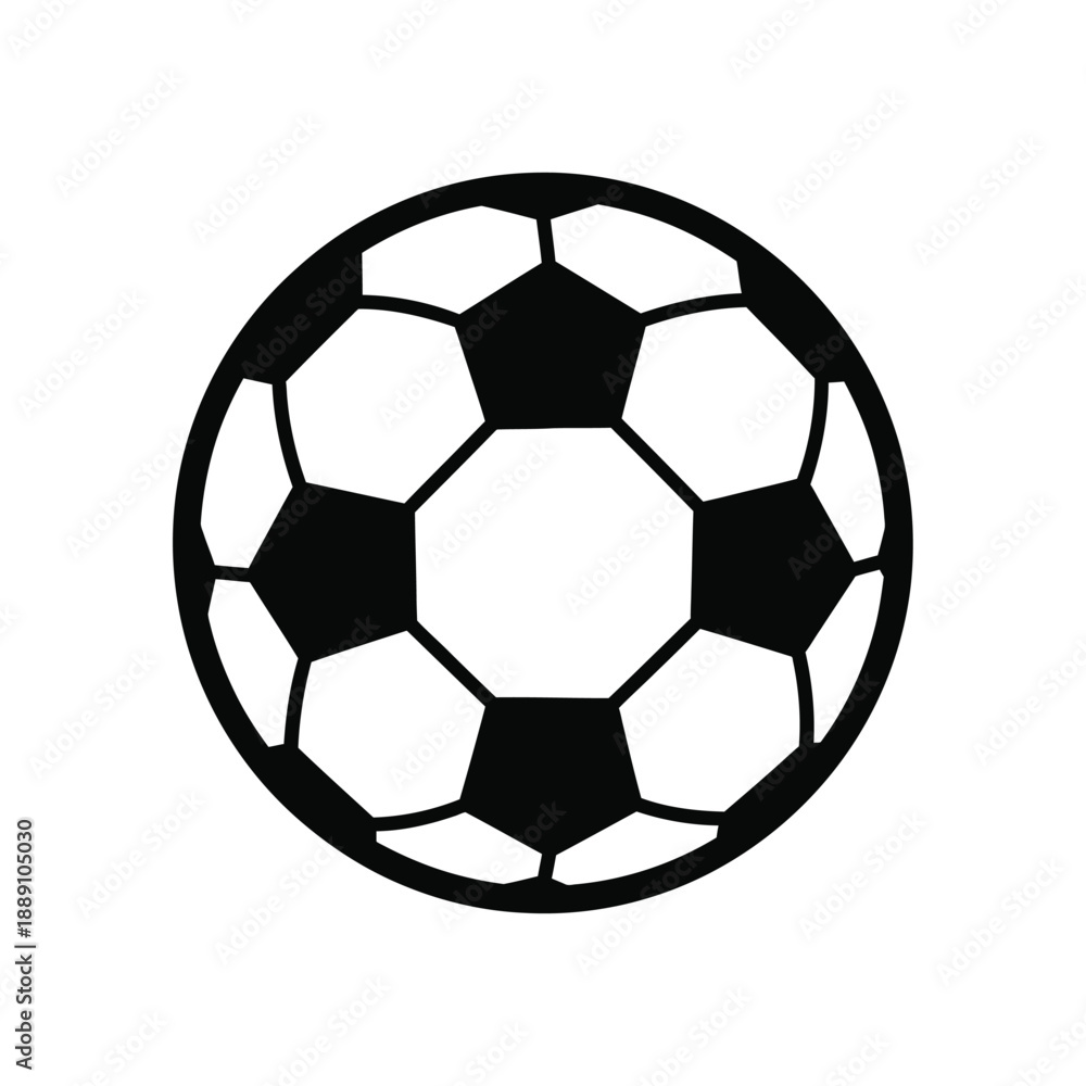 Fototapeta premium Vector illustration icon black soccer ball icon on for sports design