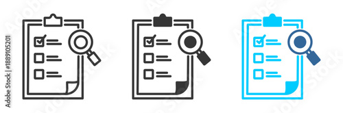 assestment icon set multiple style collection	
