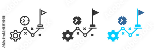 planning icon set multiple style collection	
