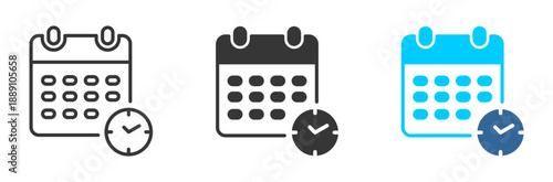 schedule icon set multiple style collection	
