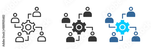 team icon set multiple style collection	
