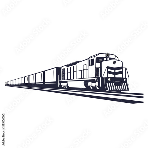 Train traveling on railroad tracks