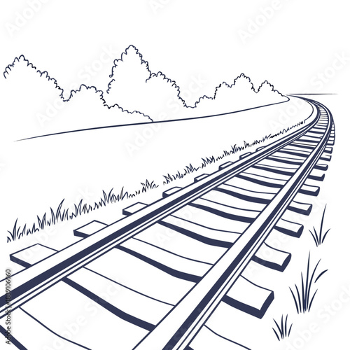 Railroad tracks in countryside