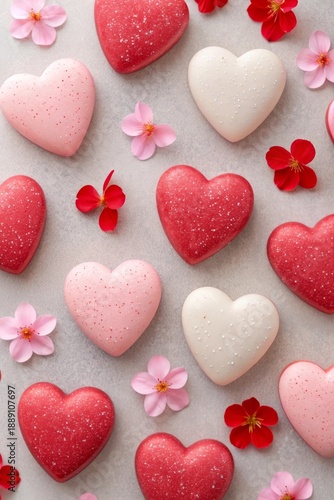 Affectionate floral heart design in soft tones for emotional greeting cards and posters