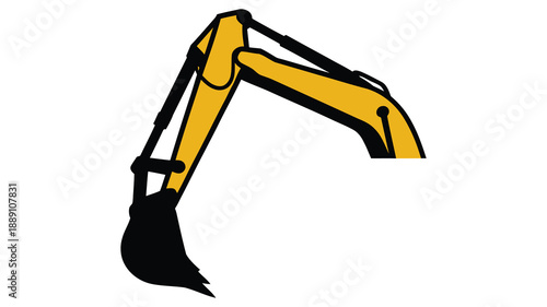 Yellow construction excavator vector illustration
