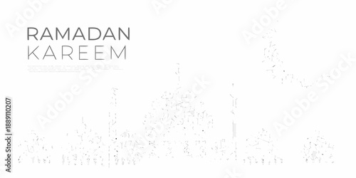 Ramadan kareem greeting with a crescent moon and decorative elements