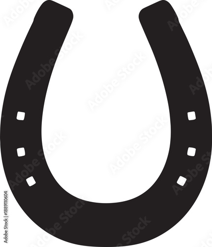 Black Horseshoe Isolated on White Background