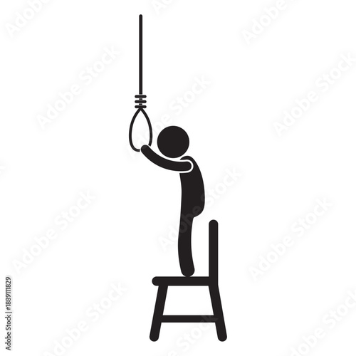 flat icon vector of hanging person