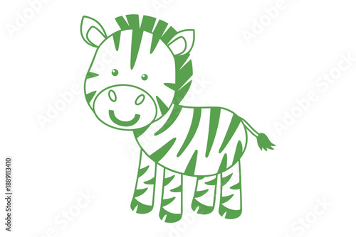 Cute cartoon zebra shows his stripes; an adorable is presented perfectly