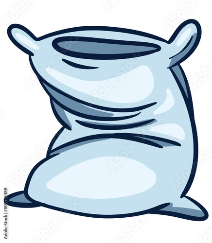 Soft White Pillow Icon - Comfortable Bedding Vector Illustration