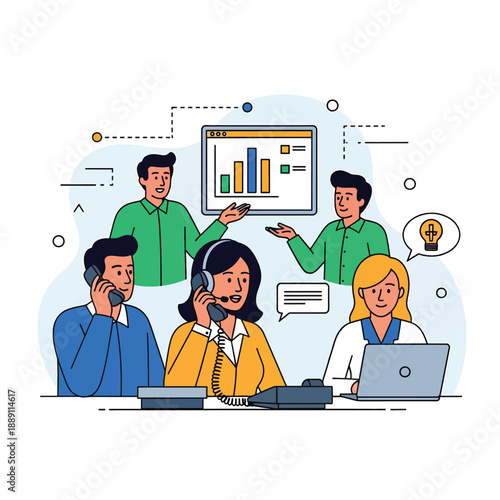 Team Discussing Business Data