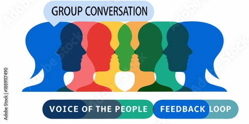 Abstract representation of group communication and public voice feedback