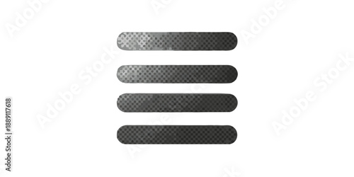 Four horizontal rectangular shapes with dotted textures against a black background