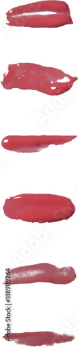 Shiny Pink Brush Strokes Set, 6 Brushes