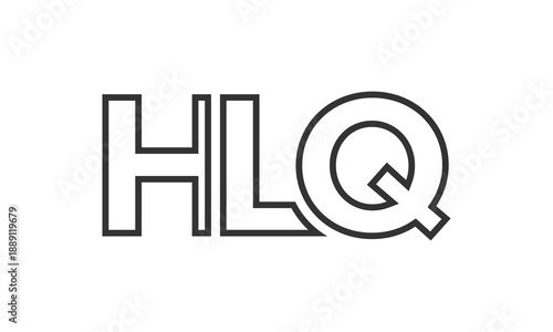 HLQ logo design template with strong and modern bold text. Initial based vector logotype featuring simple and minimal typography. Trendy company identity.