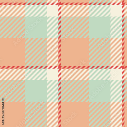 Baby pattern vector check, setting fabric textile tartan. Teen texture seamless plaid background in orange and light colors.
