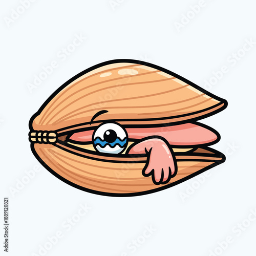 Clamshell with Eye and Hand