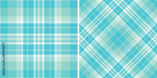 Tartan vector textile of background check seamless with a fabric plaid pattern texture. Set in sky colors. Stylish picture ideas for fashion inspiration.