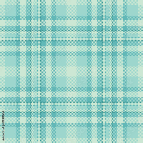 Day fabric pattern background, knit texture seamless check. Hippy plaid vector textile tartan in teal and light colors.
