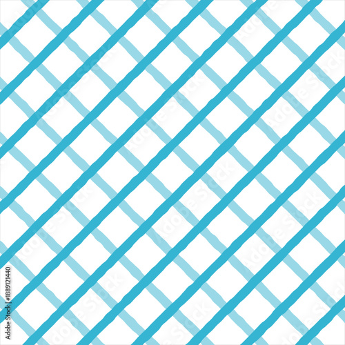 Blue Gingham seamless pattern. watercolor stripes, tartan texture for spring picnic table cloth, shirts, plaid, clothes, dresses, blankets, paper. vector checkered summer paint brush strokes.