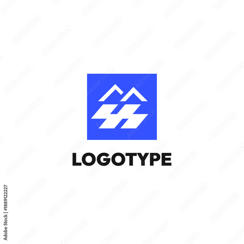 Fototapeta premium A modern abstract logo featuring the letters S and house roofs.