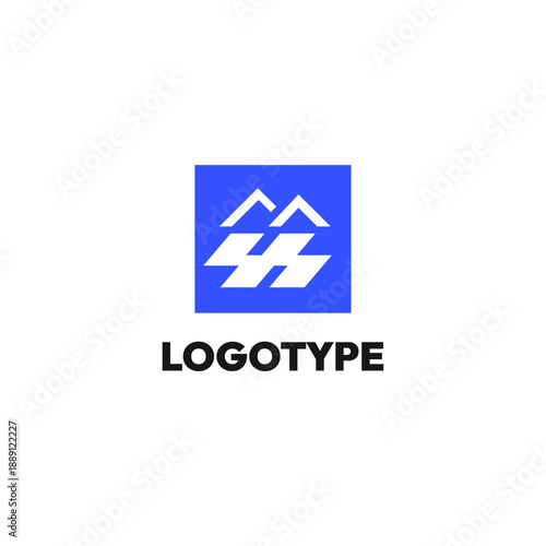 Free Download A modern abstract logo featuring the letters S and house roofs. - GFXLoad