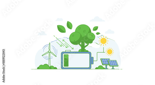 Renewable Energy Sources and Sustainable Environment Concept.