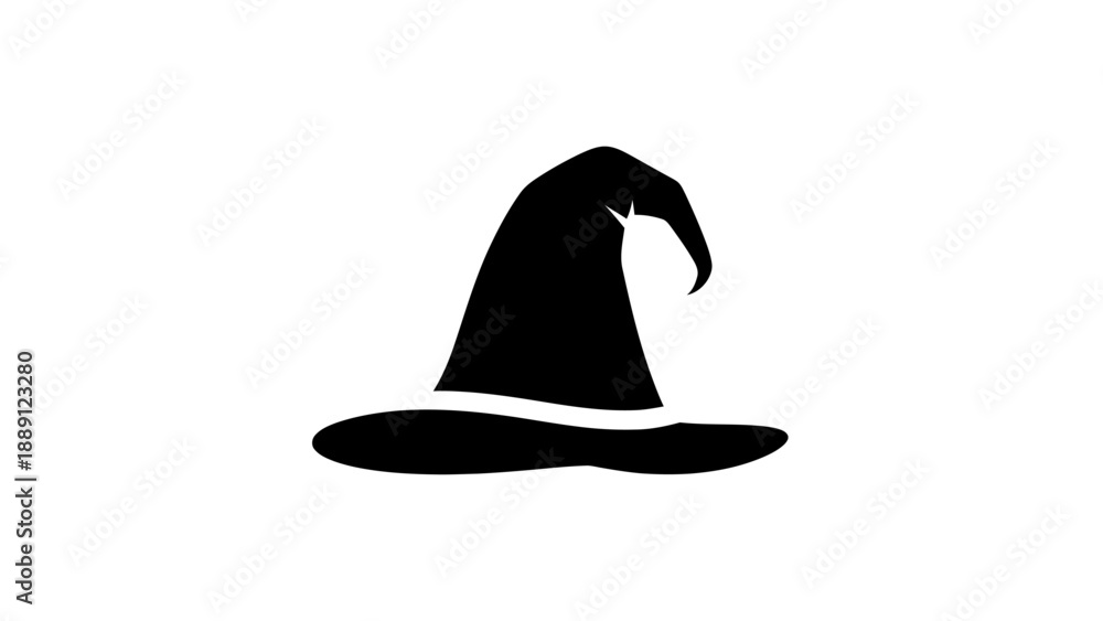 Fototapeta premium Minimal Witch Hat Flat Vector Illustration