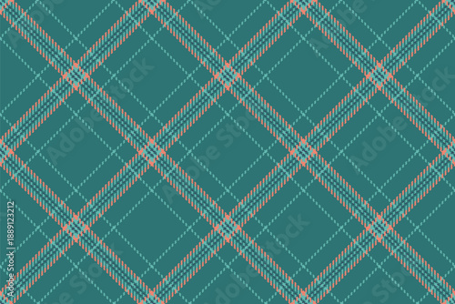 Neutral tartan seamless textile, dining background fabric vector. Clothing texture pattern check plaid in teal and red colors.