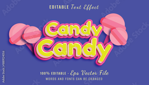 candy candy 3d text effect design