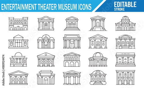 Classical architecture outline symbol collection.