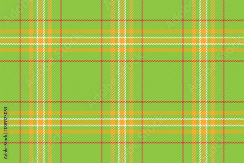 American check fabric seamless, free pattern textile vector. Bandana background texture plaid tartan in green and amber colors.
