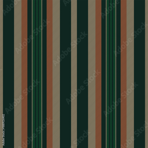 Living room stripe lines vertical, internet pattern vector textile. Hotel seamless fabric texture background in black and orange colors.