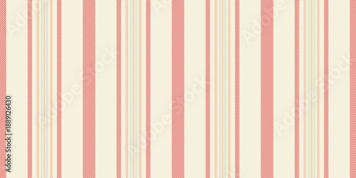 Vibrant textile lines seamless, duvet vertical vector pattern. Vivid fabric stripe background texture in antique white and red colors.