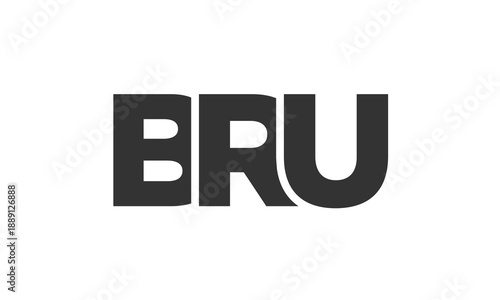 BRU logo design template with strong and modern bold text. Initial based vector logotype featuring simple and minimal typography. Trendy company identity.