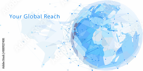 Abstract globe illustration depicting global connectivity and network reach