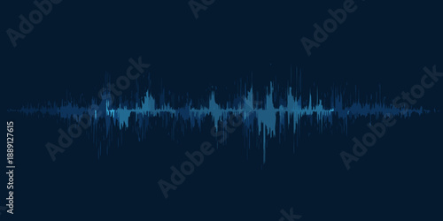 Abstract waveform visualization against a dark blue background