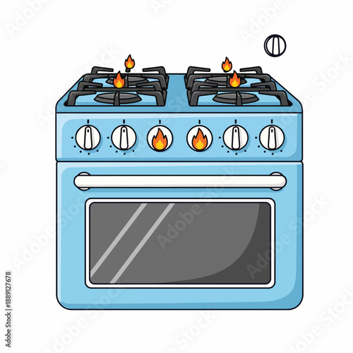 Blue Gas Stove with Burners